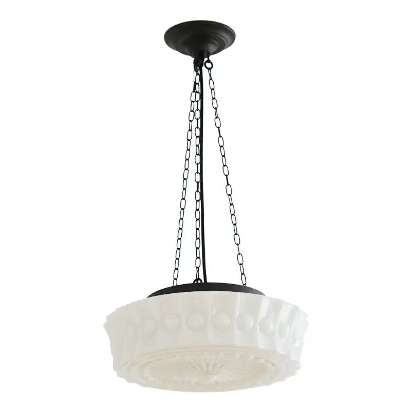 French retro shanghai style cream textured glass dining room pendant