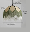 French retro style woven fabric fringed pendant lamp bedroom light