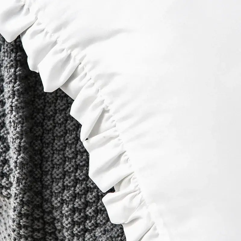 French ruffle pillow case white cotton bedroom decor