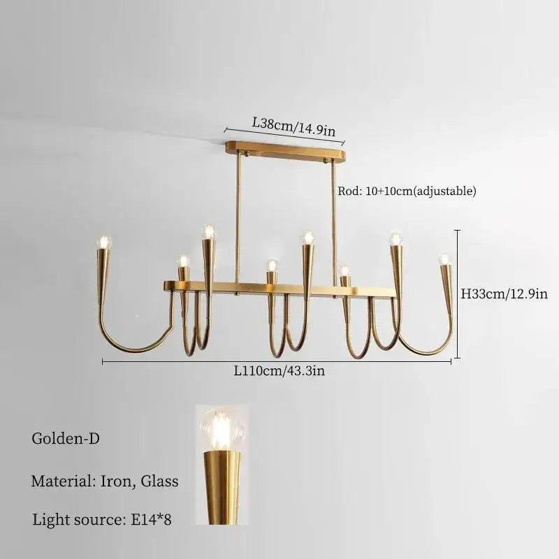 French style black and gold pendant light dining room chandelier