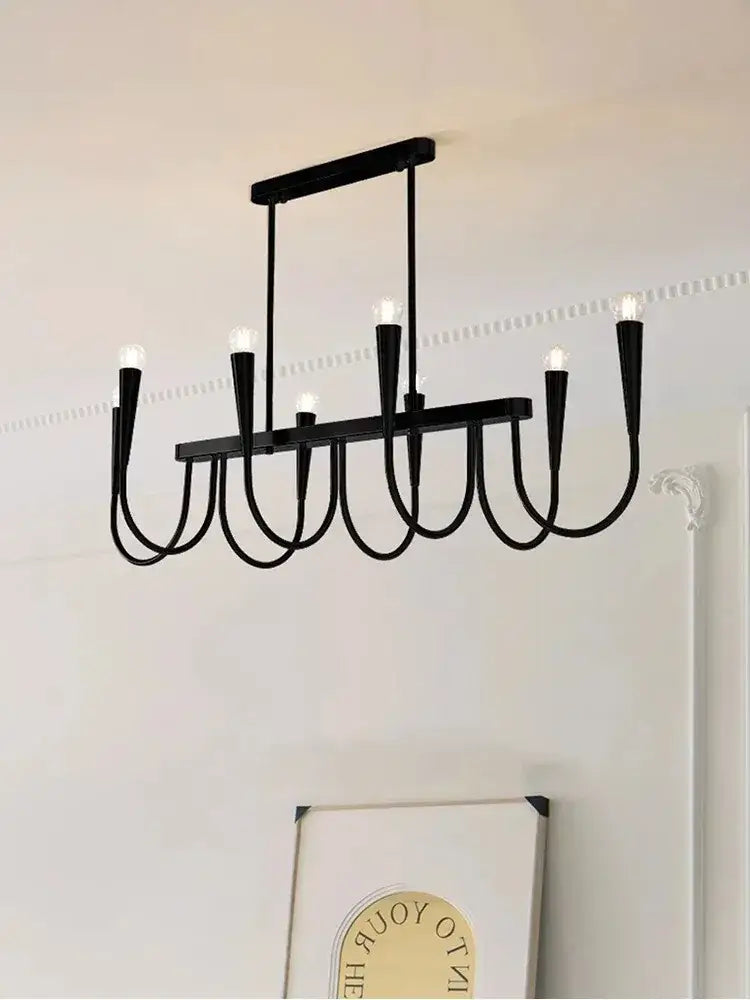 French style black and gold pendant light dining room chandelier