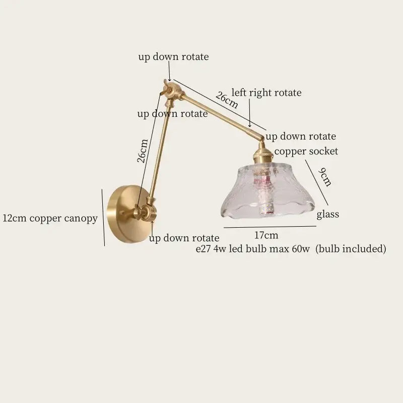 French vintage cream resin led wall lights bedroom brass sconce