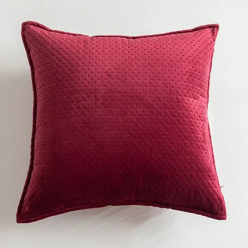 Fringed velvet cushion cover – living room quilted pillow