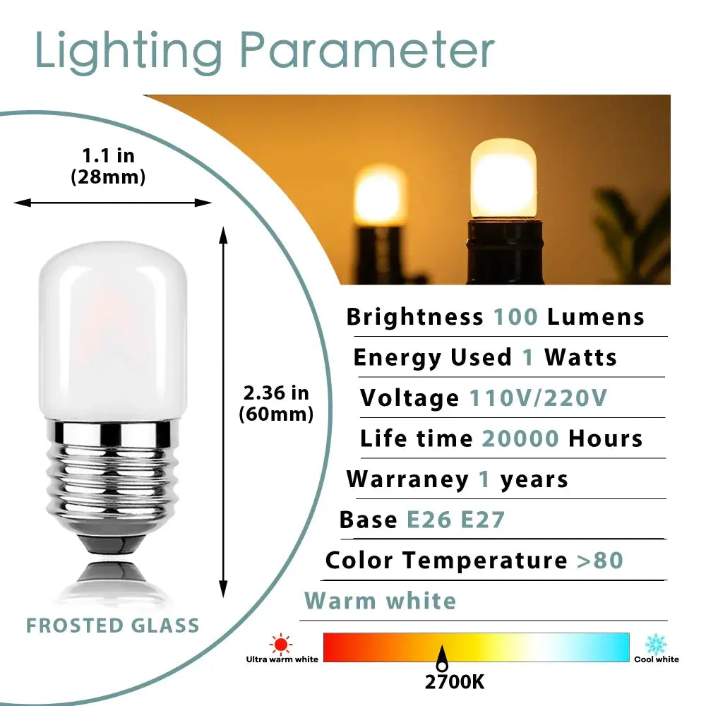 Frosted dimmable tubular led light bulbs 10 pack kitchen light
