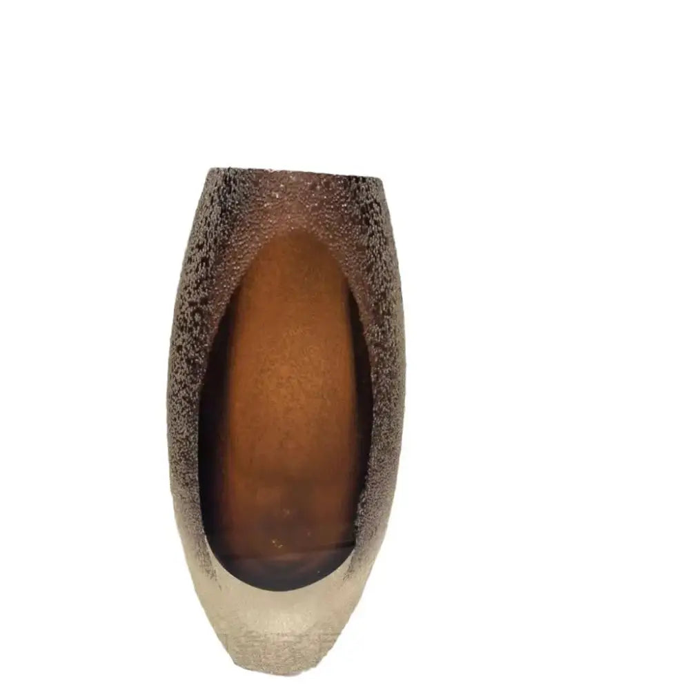 Frosted glass vase amber textured trio living room decor