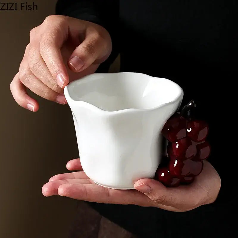 Fun fruits ceramic mug strawberry & lemon dining room cup