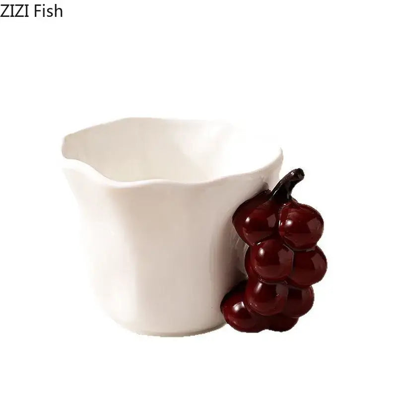 Fun fruits ceramic mug strawberry & lemon dining room cup