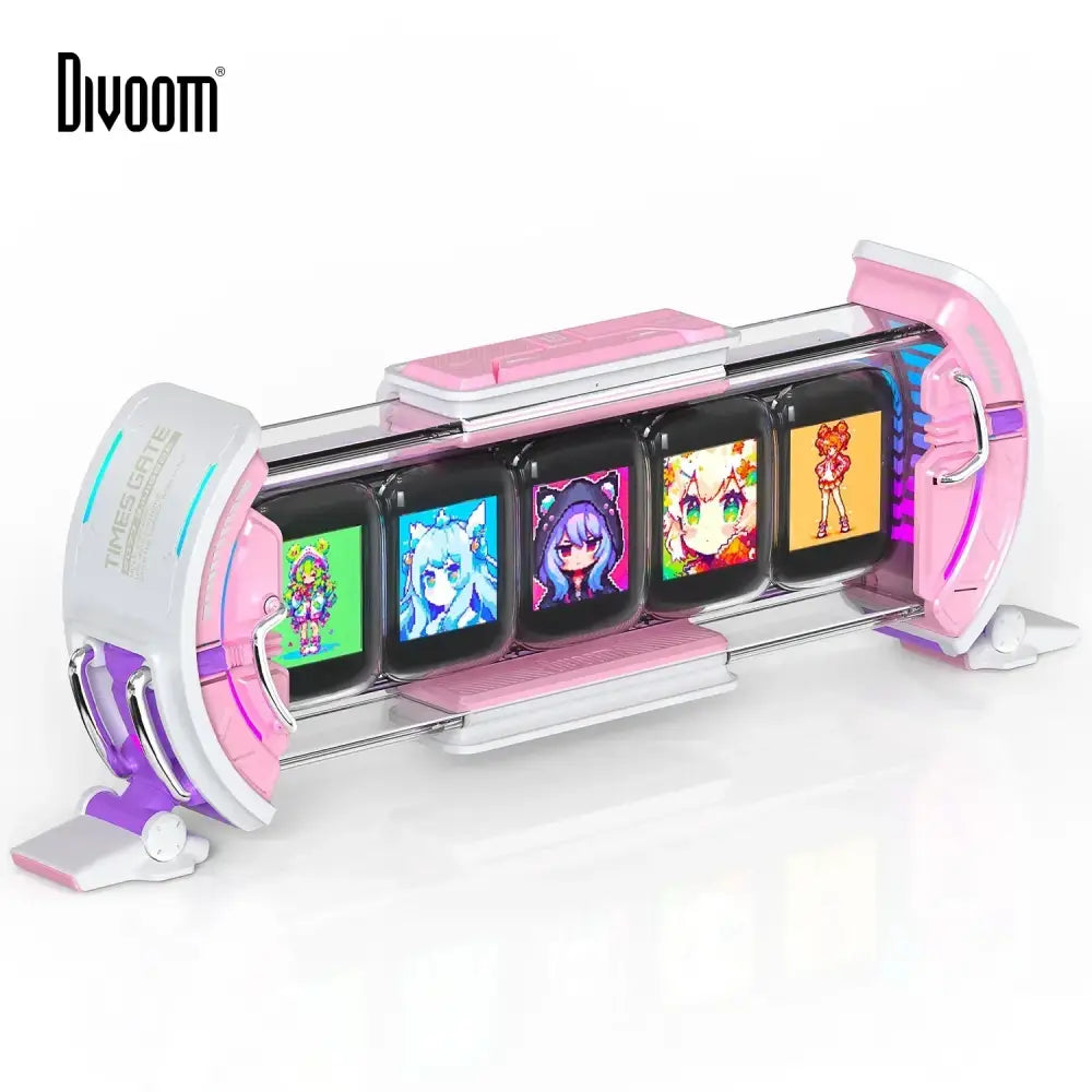 Futuristic transparent smart wifi clock rgb led bedroom display