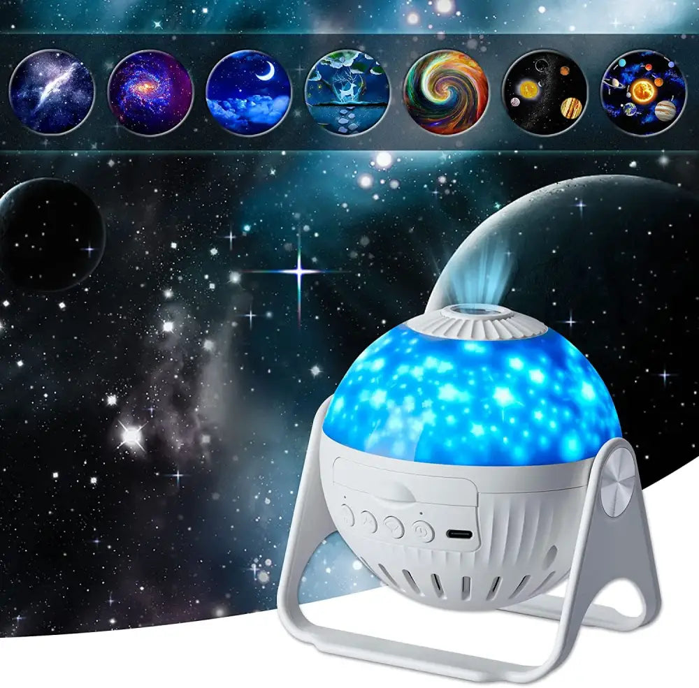 Galaxy white planetarium night light projector for bedroom kids gift