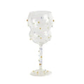 Gem spark coupe goblet gold bead dining room crystal glass set