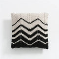 Geo knit stripe black & ivory square pillow bedroom decor
