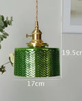 Geometric amber & cream glass pendant light for dining room