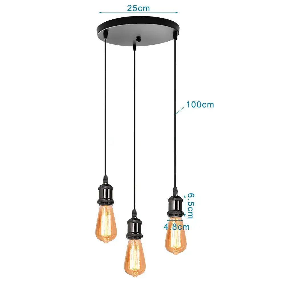 Geometric black decorbites iron 3-light chandelier pendant kitchen