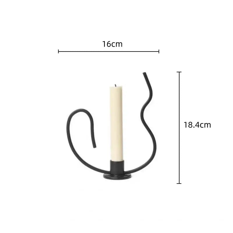 Geometric black metal candlestick candelabrum dining room centerpiece
