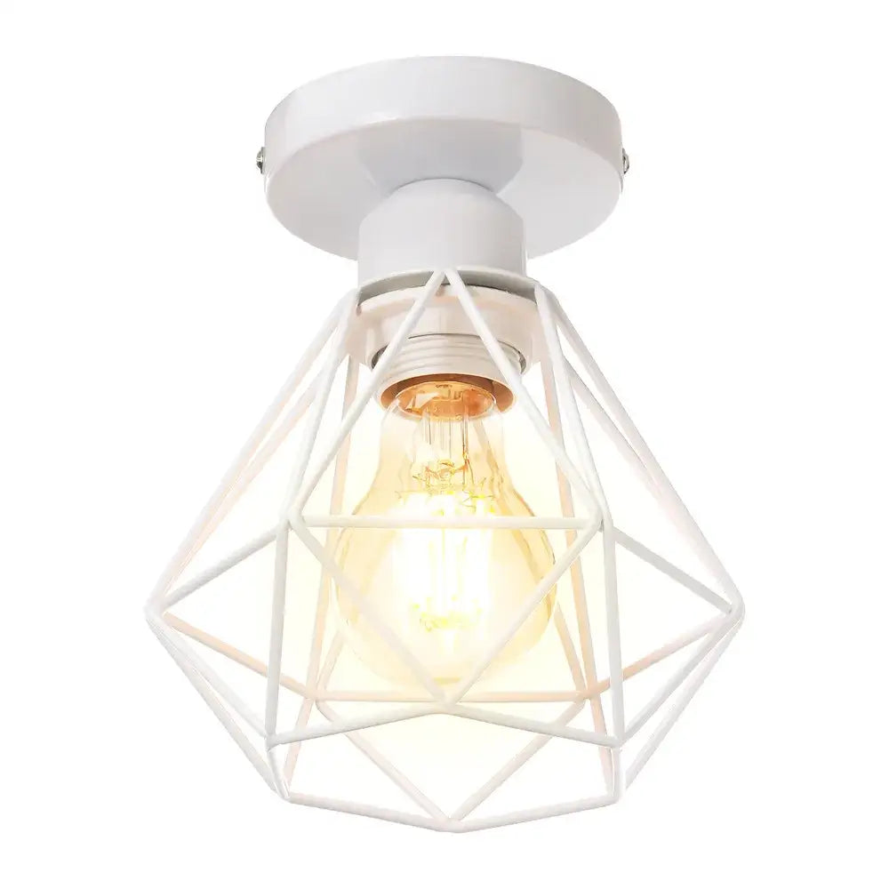 Geometric black & white iron frame pendant chandelier dining room