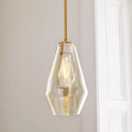Geometric brass glass pendant lights set for living room