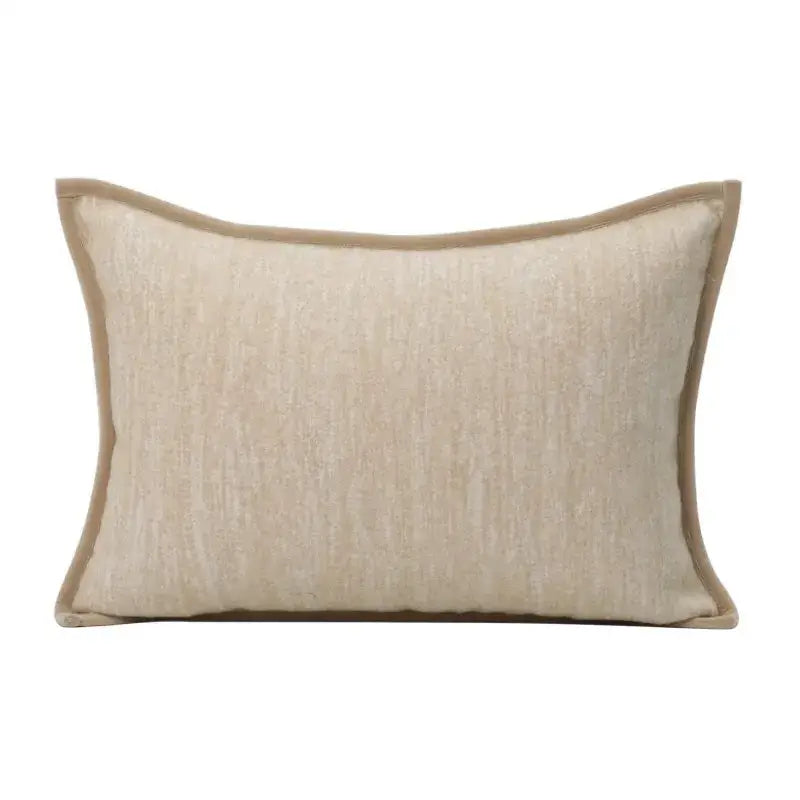 Geometric brown leather splicing throw pillow cover living room decor