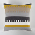 Geometric canvas cotton cushion cover yellow & grey living room pillow
