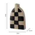 Geometric check ceramic vase set living room decor