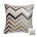 Geometric chenille flocking cushion cover grey & beige living room