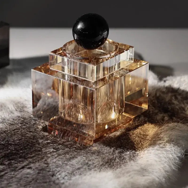 Geometric gold & silver crystal storage jar bedroom jewelry box