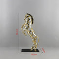 Geometric golden horse metal sculpture living room decor