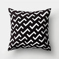 Geometric star print black & white pillow cover living room decor