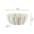Geometric wavy white ceramic fruit plate tray for kitchen storage