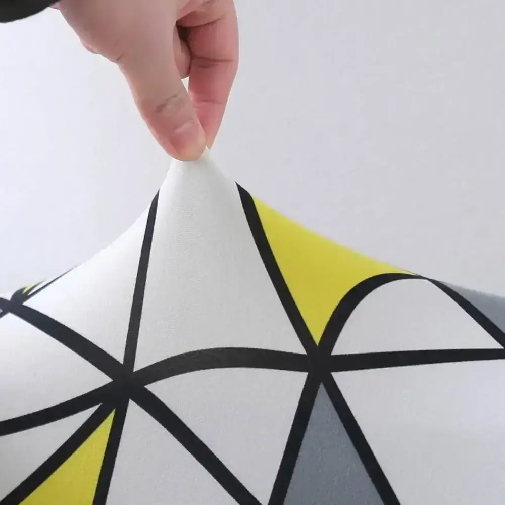 Geometric yellow & gray stretch sofa cover living room couch protector