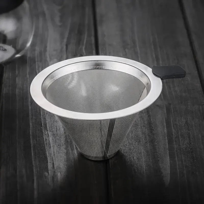 Glass coffee pot with stainless steel filter kitchen pour over carafe