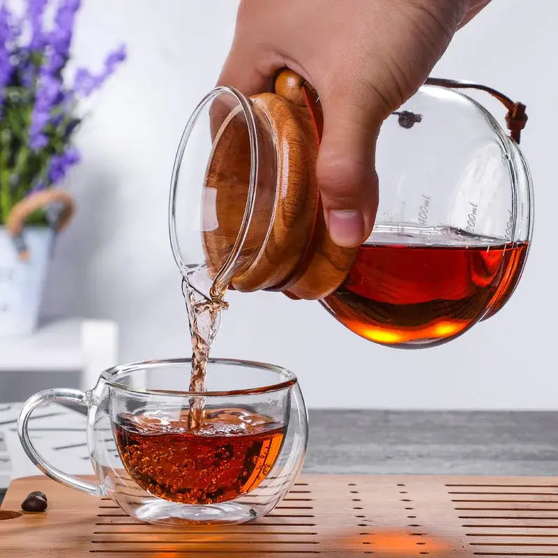 Glass cold brew coffee maker with leather strap kitchen brewer