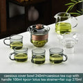 Glass gaiwan cup set with wood ring dining room tea filter