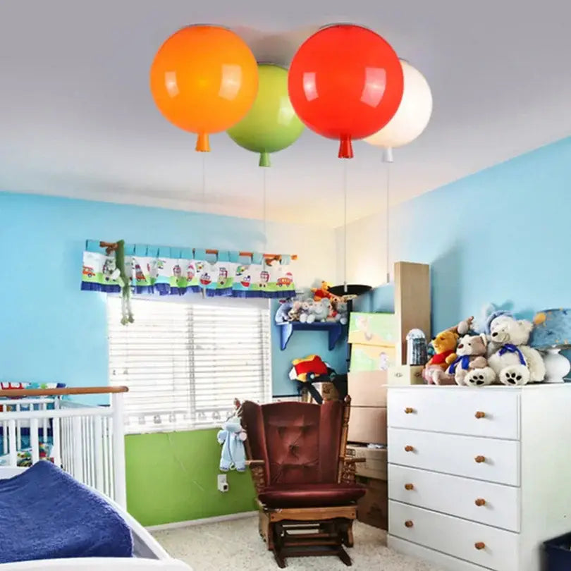 Glossy colorful balloon ceiling lamp for kids bedroom