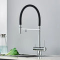 Gold and black dual spout water purification mixer kitchen tap