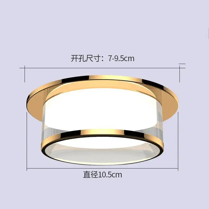 Gold and frosted crystal led ceiling lamp for living room