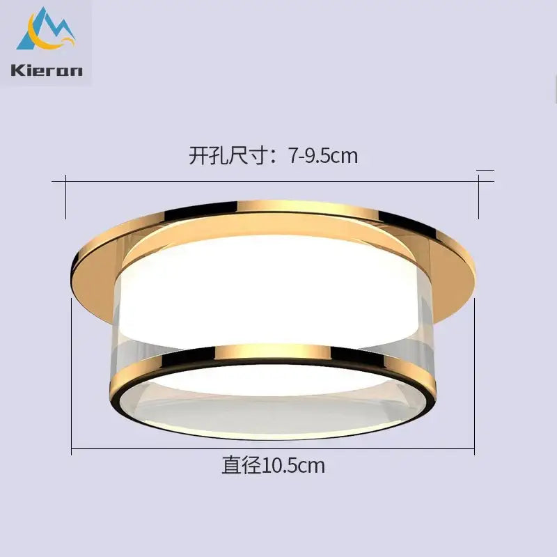 Gold and frosted crystal led ceiling lamp for living room