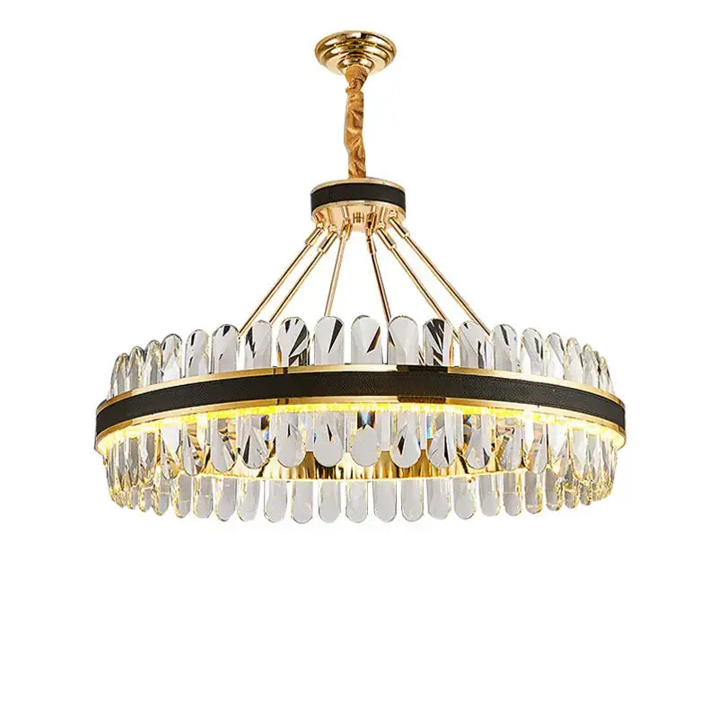 Gold & black crystal oval chandelier dining room light