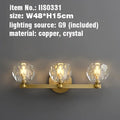 Gold brass four crystal vanity light fixtures for bathroom