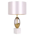 Gold ceramic crystal fabric table lamp for bedroom with marble base