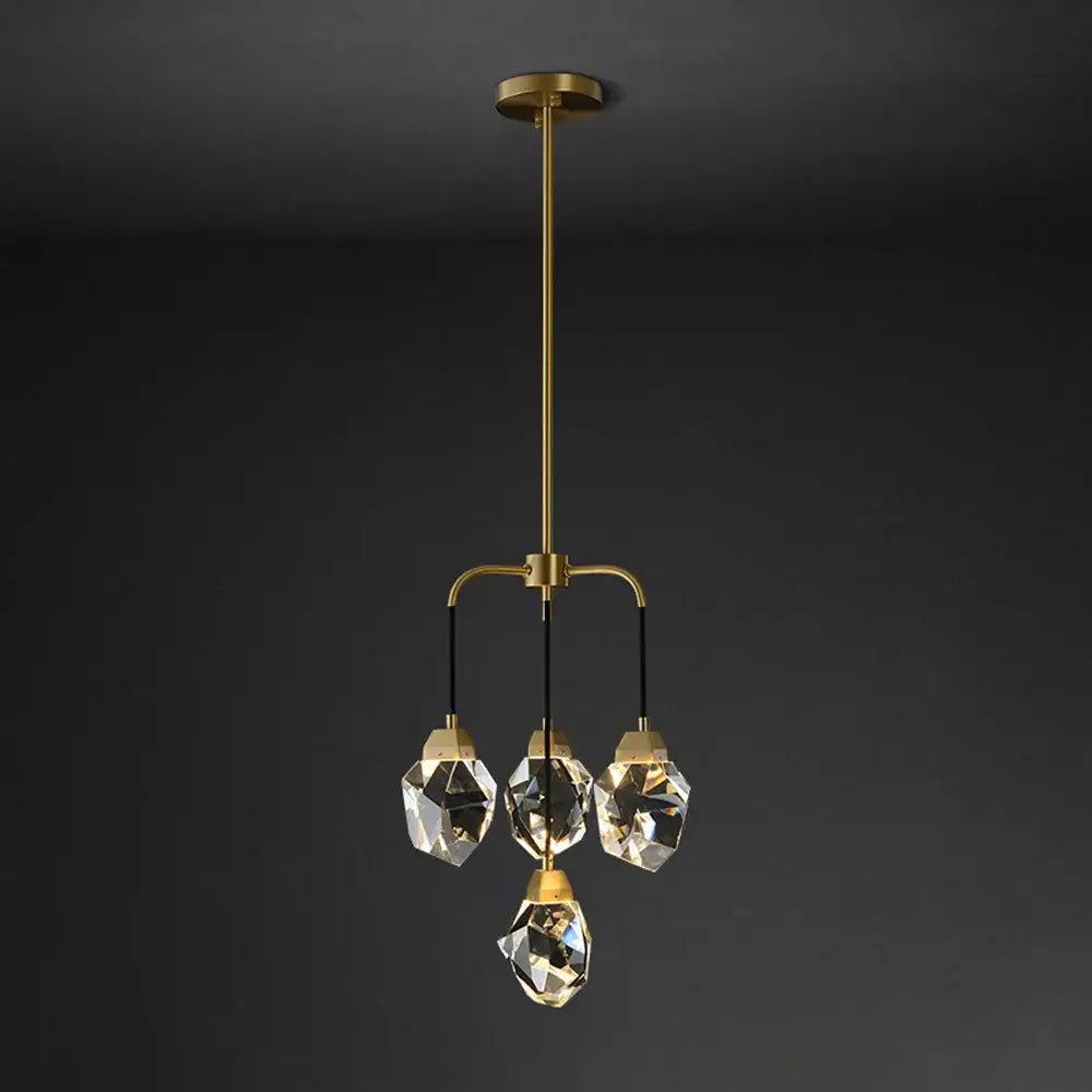 Gold circular diamond crystal stone lustre chandelier dining room