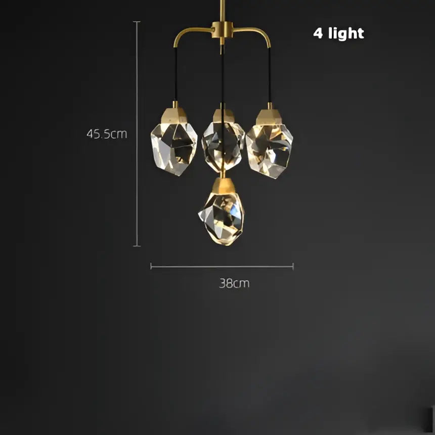 Gold circular diamond crystal stone lustre chandelier dining room