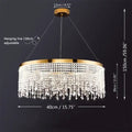 Gold crystal circle led chandelier for luxury living room