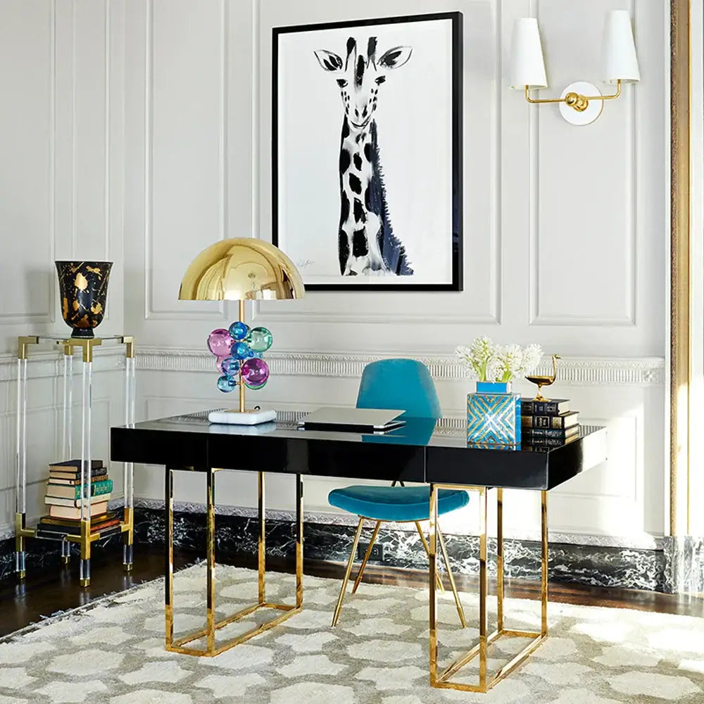 Gold crystal marble bubble table lamp bedroom decor