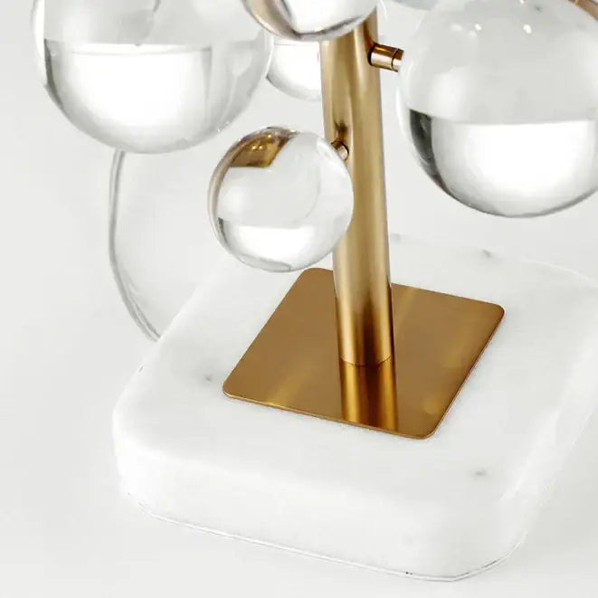 Gold crystal marble bubble table lamp bedroom decor