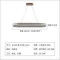 Gold crystal oval pendant chandelier for dining room textured glass