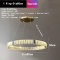 Gold decorbites crystal round ceiling chandelier for dining room