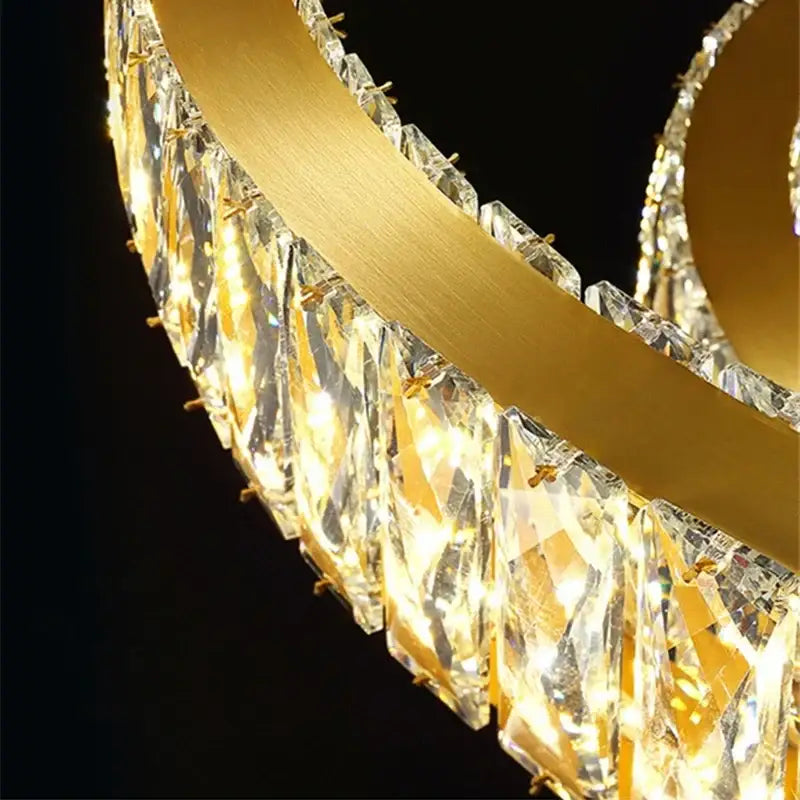 Gold decorbites crystal round ceiling chandelier for dining room