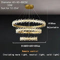 Gold double ring decorbites crystal led chandelier living room light