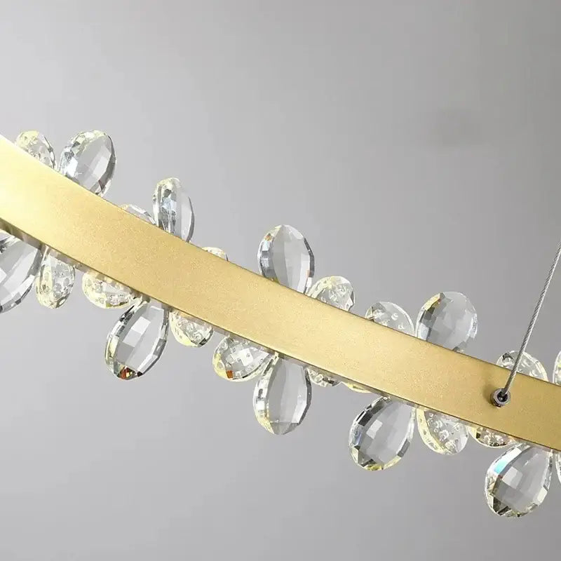 Gold double ring decorbites crystal led chandelier living room light
