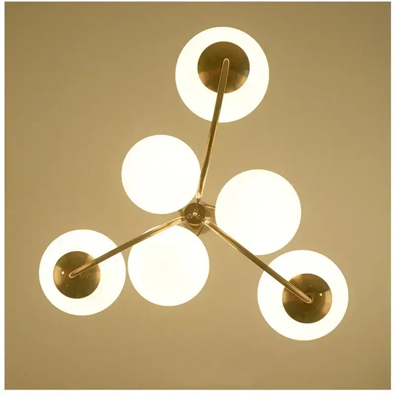 Gold frosted glass ball led pendant chandelier for kitchen lighting